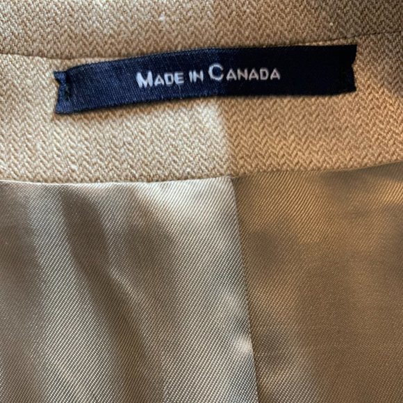 RALPH LAUREN | Mens Dillards Wool Blend Herringbone Blazer Tan Size 46R - Picture 3 of 7